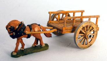 Flat Cart with Wooden Rals and Spoked Wheels