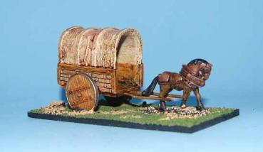 Flat cart - Covered with wooden wheels