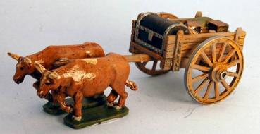 Ox Cart with Supples and Spoked Wheels