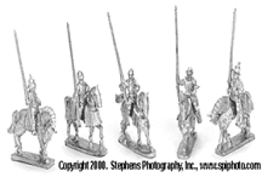 Mounted Knghts wth Maces half Armored Horses