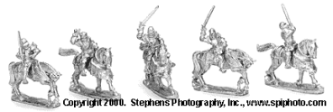 Mounted Knghts wth Swords half Armored Horses