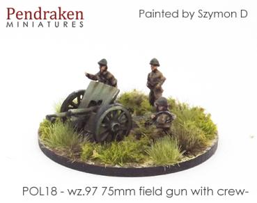 wz.97 75mm feld gun -  spoked wheels -  wth crew