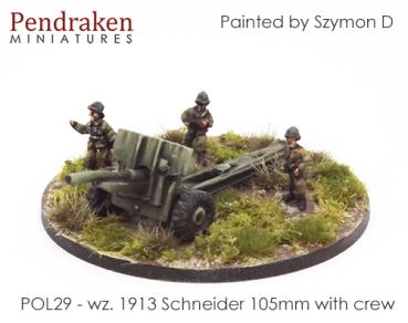 wz. 1913 Schneder 105mm feld gun -  wth crew