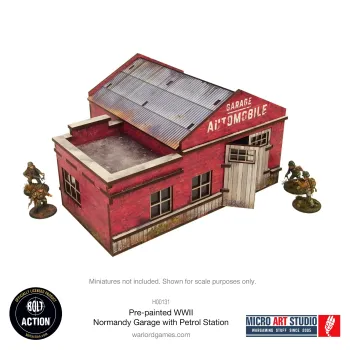Pre-Painted WW2 Normandy Garage with Petrol Station