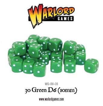 Spot Dice 10mm - Green D6 (30)