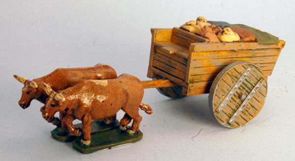 Ancent Gran Ox Cart wth Wooden Wheels