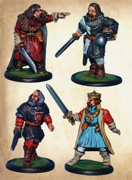 Sherff of Nottngham.  Sr Guy.  Prnce John.  and the Abbott of Black Cannons