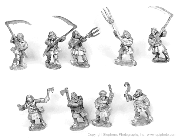 Peasants with Scythes & Ptchforkes