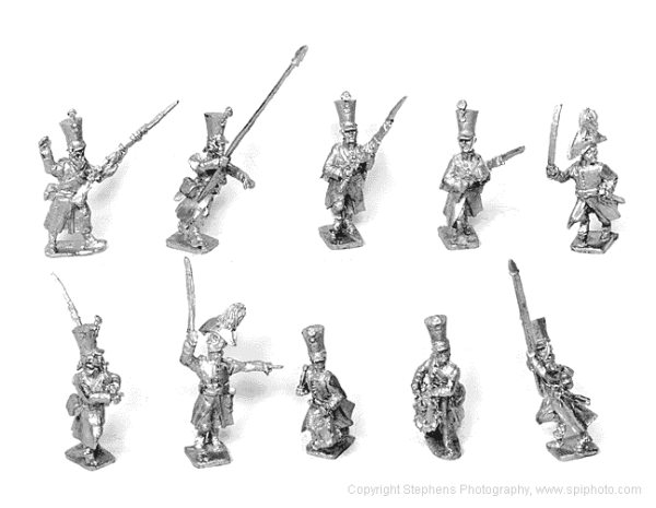 Musketeers Shako Great Coat advancing & Command