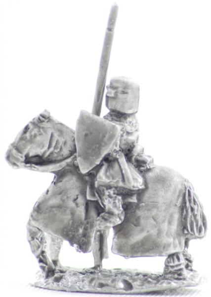 Mounted men at arms -  lance -  surcoats on horse