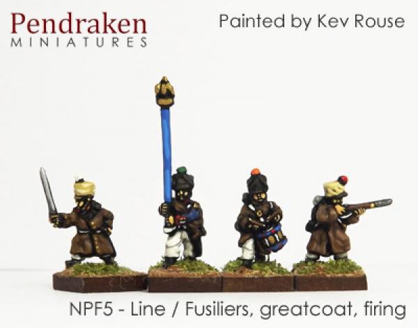 Line/Fusiliers in greatcoat -  firing -  inc. comm