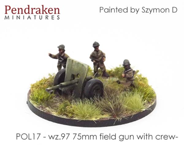 wz.97 75mm feld gun -  pneumatc wheels -  wth crew