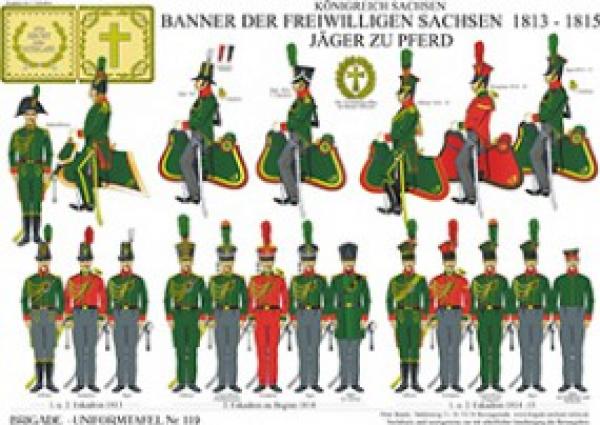 Sachsen: Banner der Frewllgen Sachsen 1813-15.  Jaeger zu Pferd