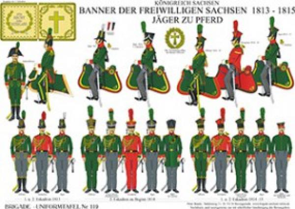 Sachsen: Banner der Freiwilligen Sachsen 1813-15.  Jaeger zu Pferd