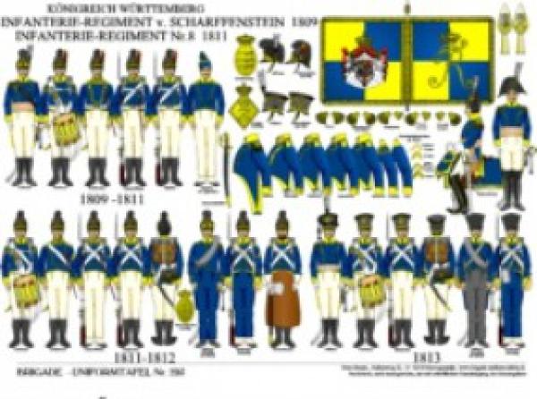 Wuerttemberg: Infanterie-Regiment v. Scharffenstein 1809/Infanterie-Reg. Nr.8 1811