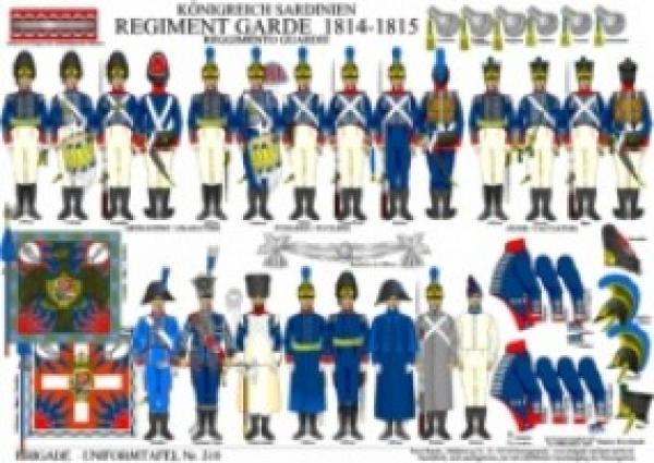 Koengrech Sardnen: Regment Garde 1814-1815