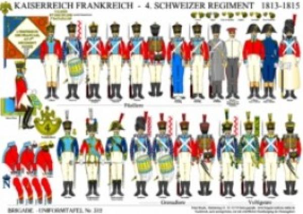 Kaserrech Frankrech: 4. Schwezer-Regment 1813-1815