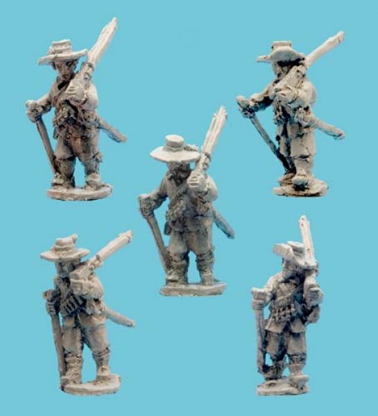 Musketeers Shouldered Muskets wth Hats
