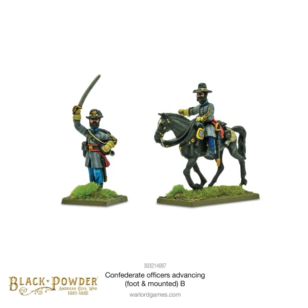 Confederate Officers Advancing B (Foot & Mounted)