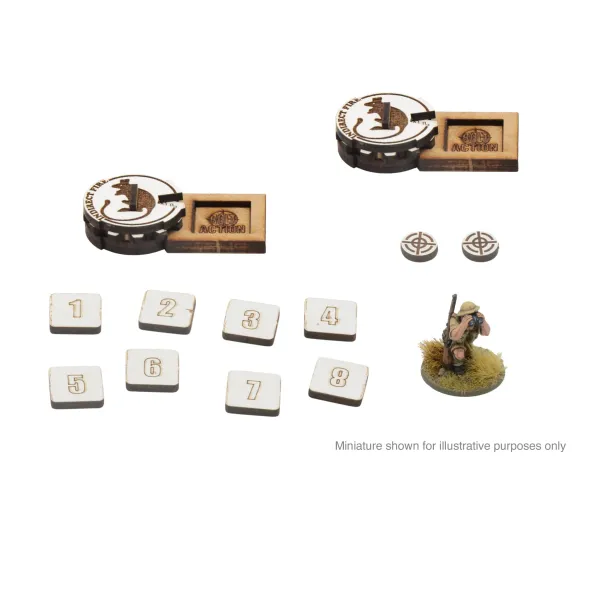 Bolt Action MDF Artillery zooming in Markers - British 8th Army