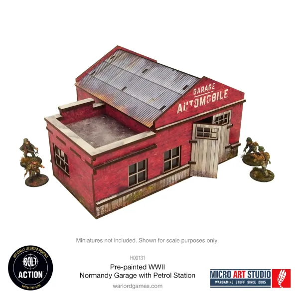 Pre-Painted WW2 Normandy Garage with Petrol Station