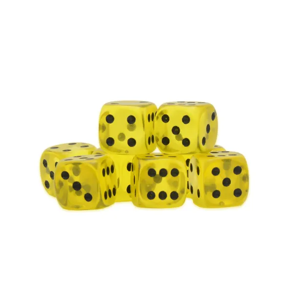 Yellow Citrine D6 Dice - 15mm (8)
